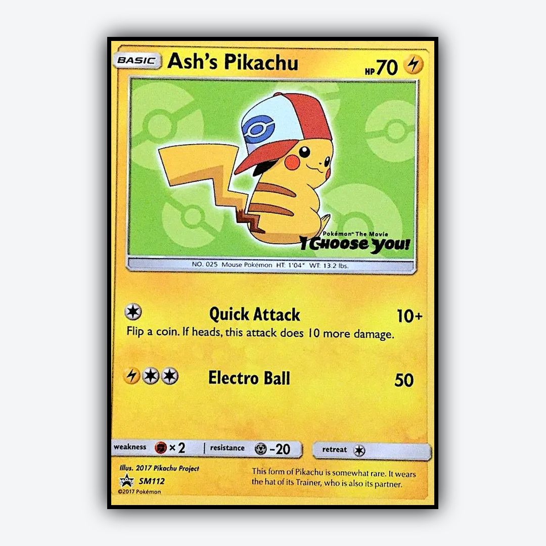 Ash's Pikachu #112 - SM Black Star Promos Set - Card Rug