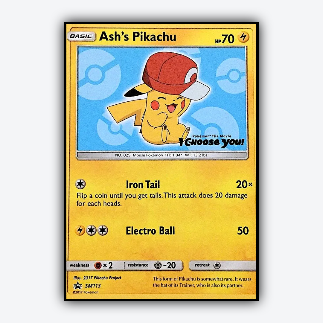 Ash's Pikachu #113 - SM Black Star Promos Set - Card Rug