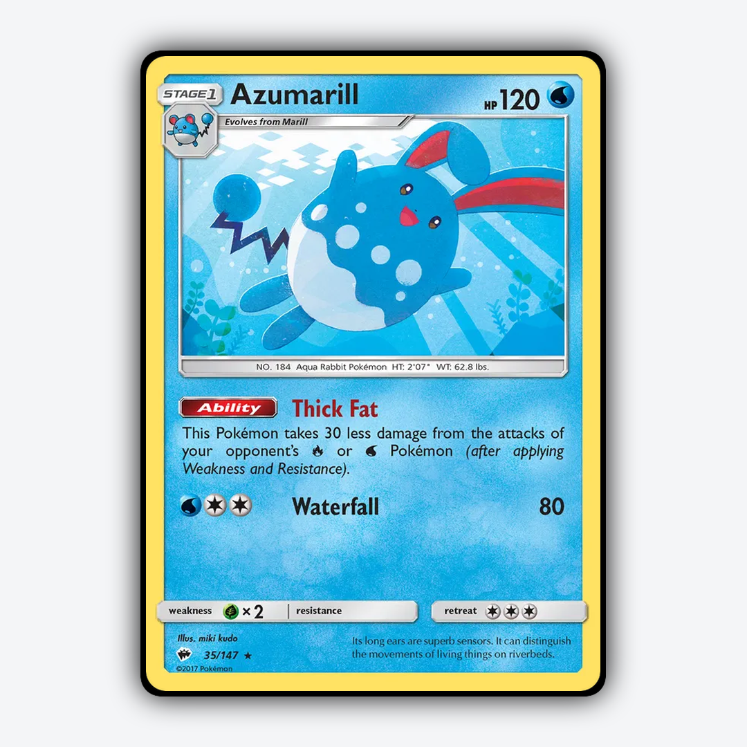 Azumarill 035/147 - Burning Shadows Set - Card Rug
