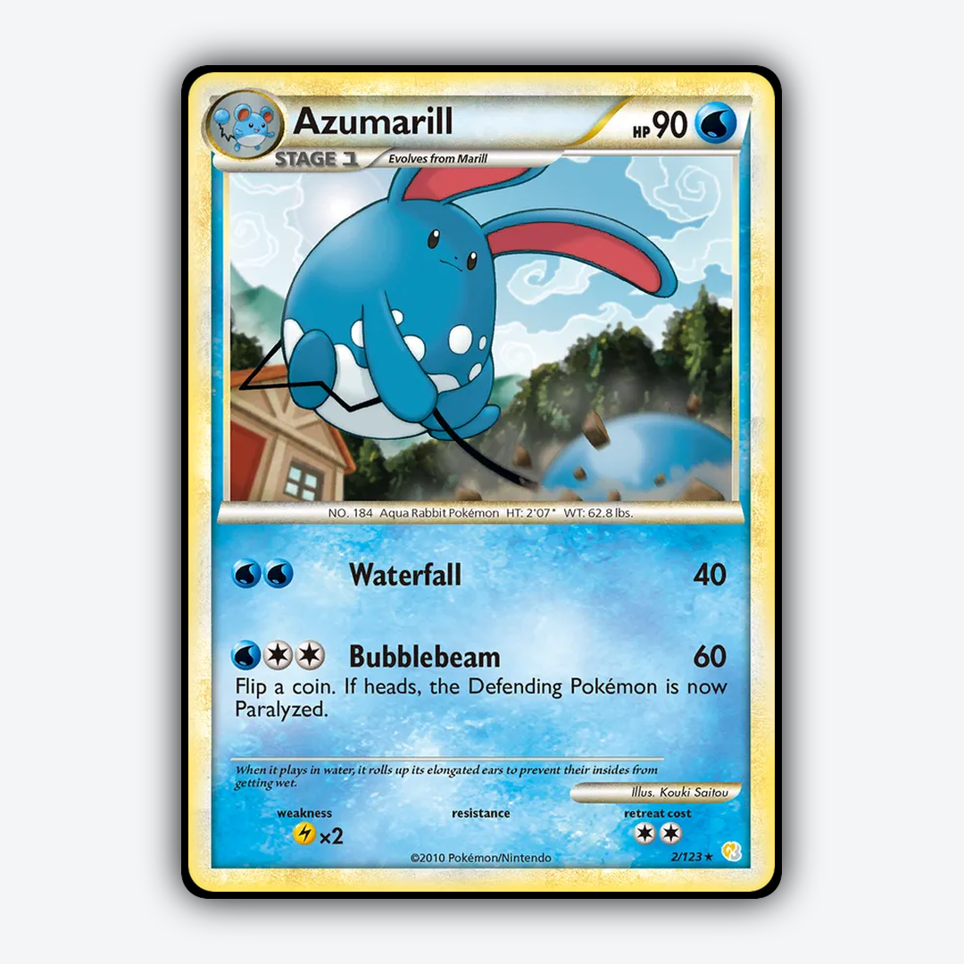 Azumarill 002/123 - HeartGold & SoulSilver Set - Card Rug