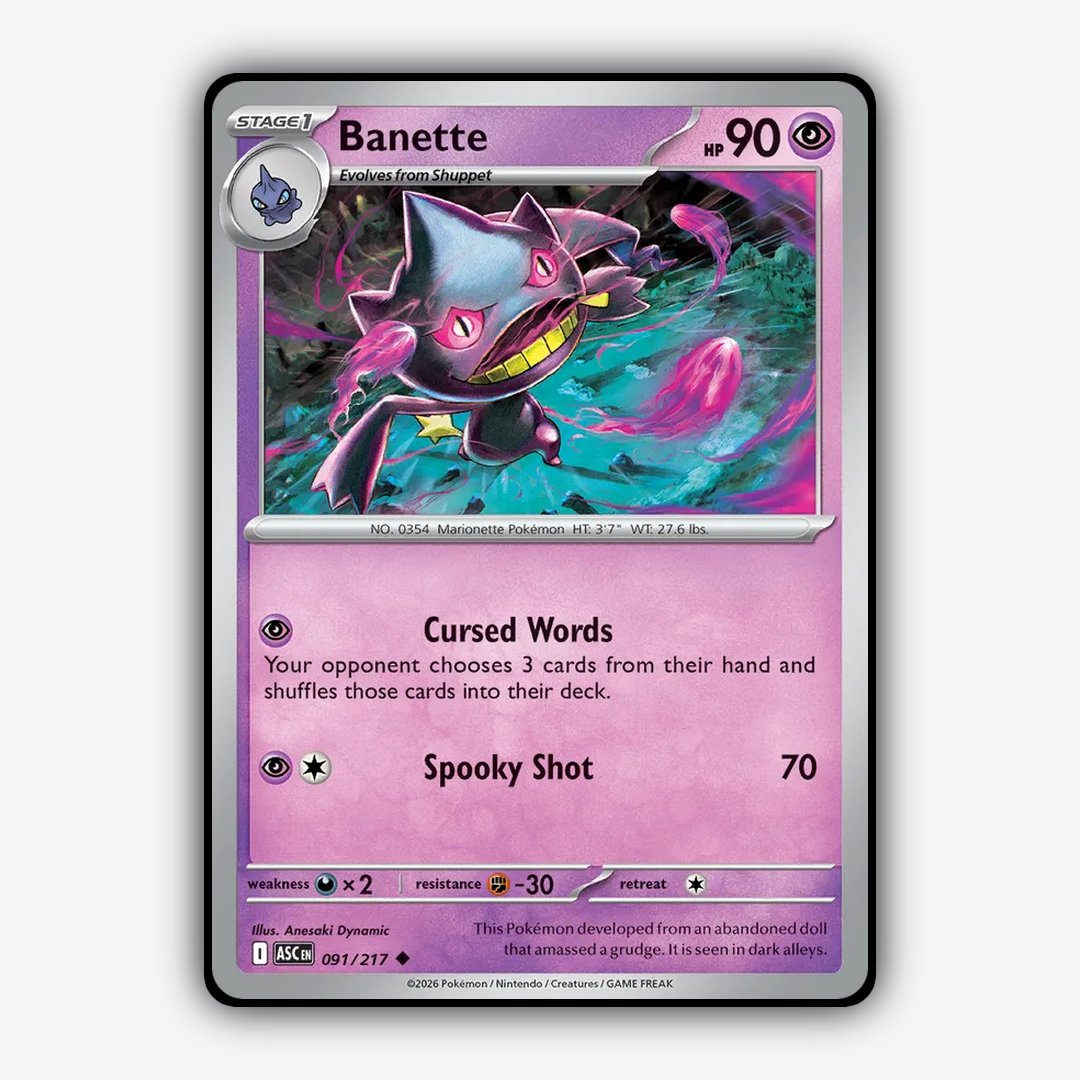Banette 091/217 - Ascended Heroes Set - Card Rug