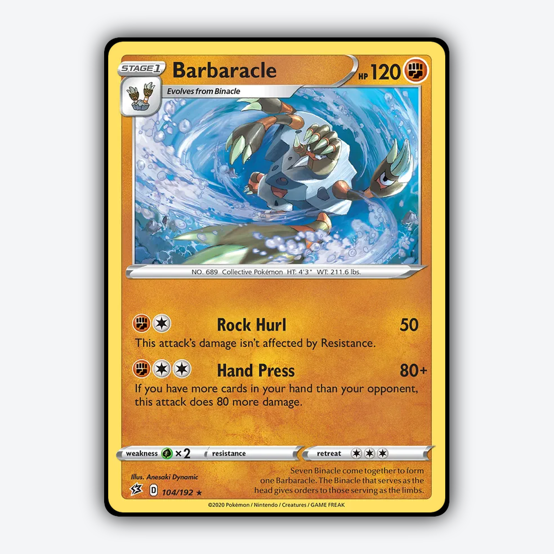 Barbaracle 104/192 - Rebel Clash Set - Card Rug