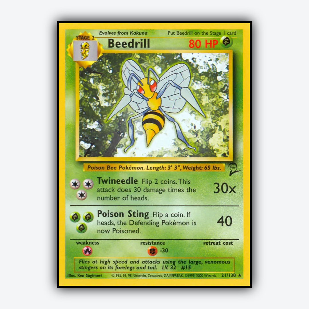 Beedrill 021/130 - Base Set 2 Set - Card Rug