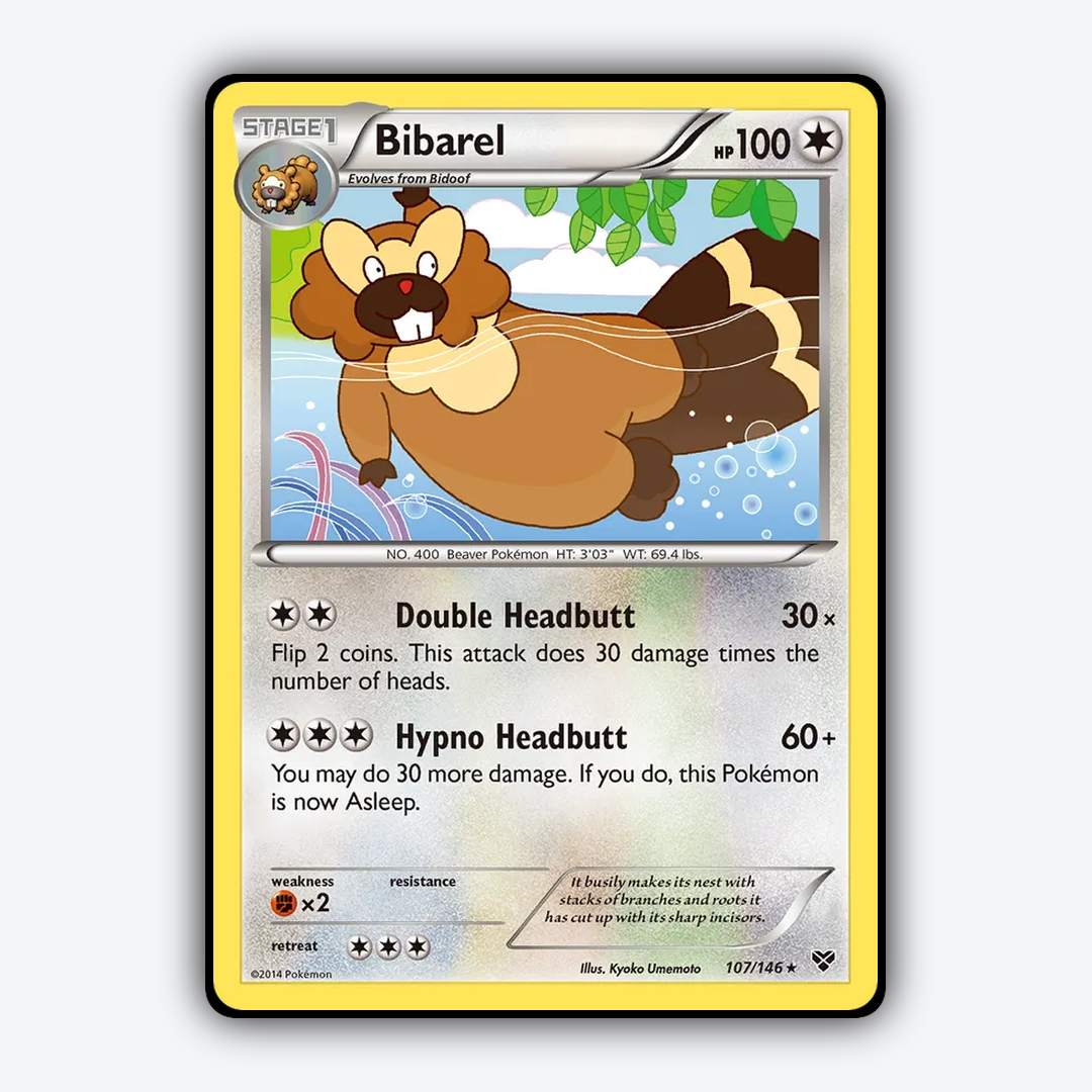 Bibarel 107/146 - XY Set - Card Rug