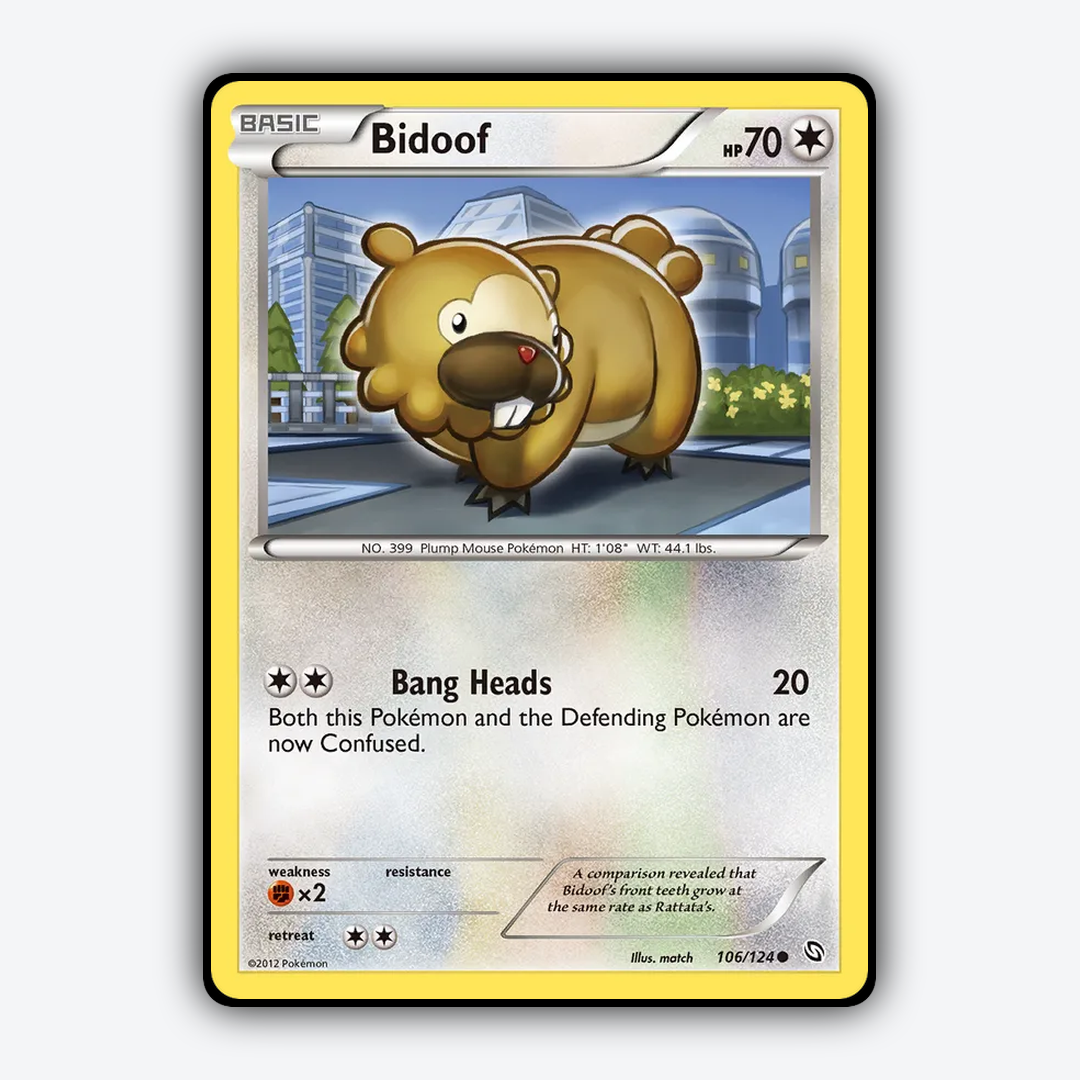 Bidoof 106/124 - Dragons Exalted Set - Card Rug
