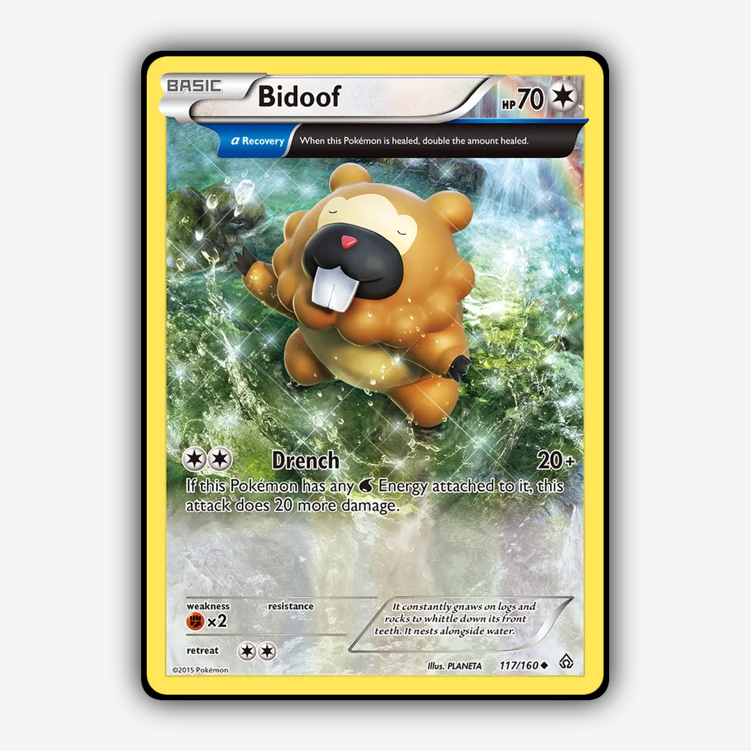 Bidoof 117/160 - Primal Clash Set - Card Rug