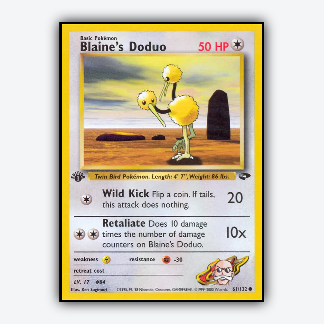 Blaine's Doduo 061/132 - Gym Challenge Set - Card Rug
