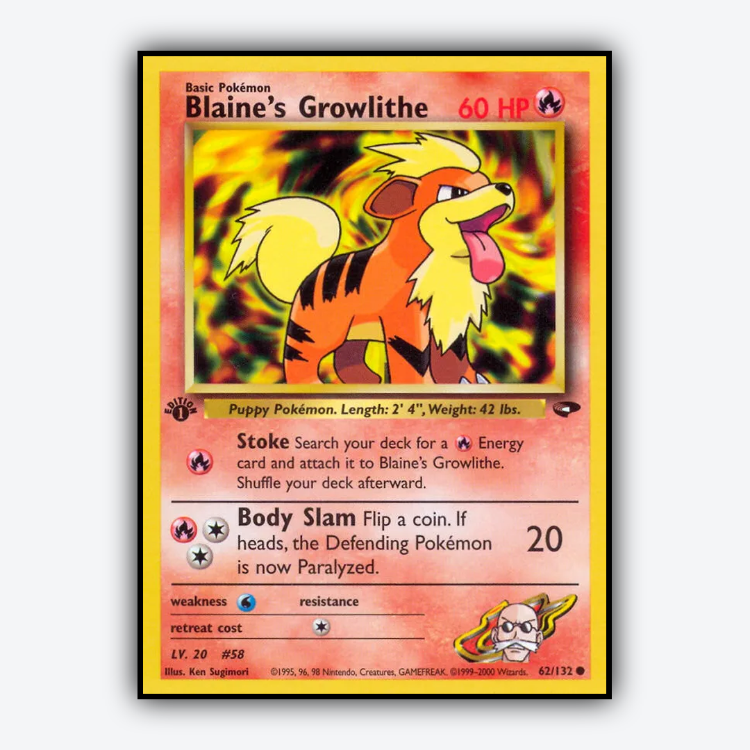 Blaine's Growlithe 062/132 - Gym Challenge Set - Card Rug