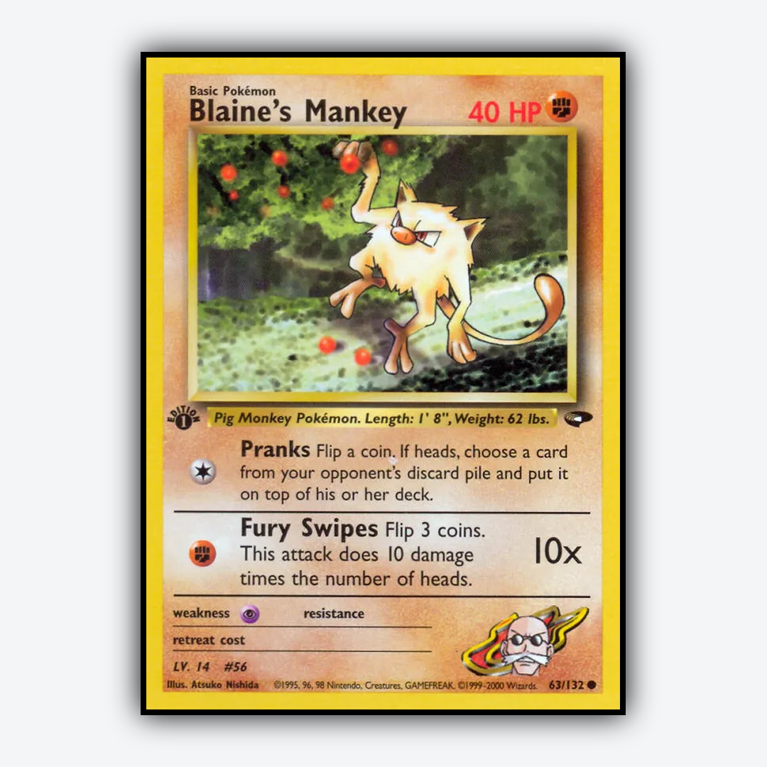 Blaine's Mankey 063/132 - Gym Challenge Set - Card Rug