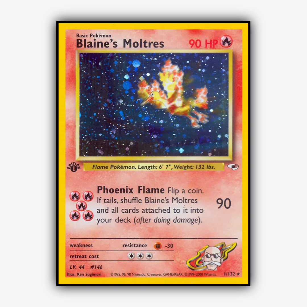 Blaine's Moltres 001/132 - Gym Heroes Set - Card Rug