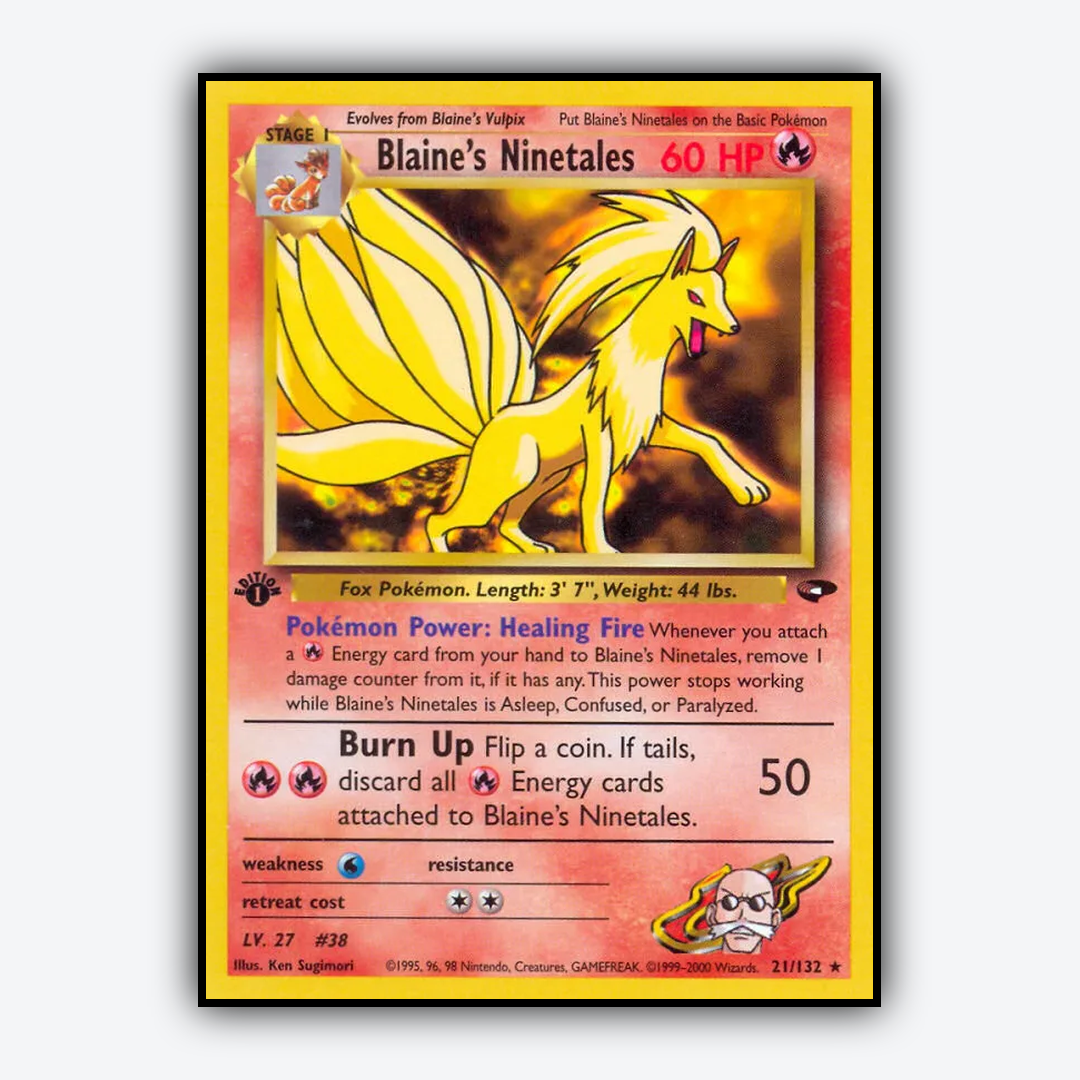 Blaine's Ninetales 021/132 - Gym Challenge Set - Card Rug