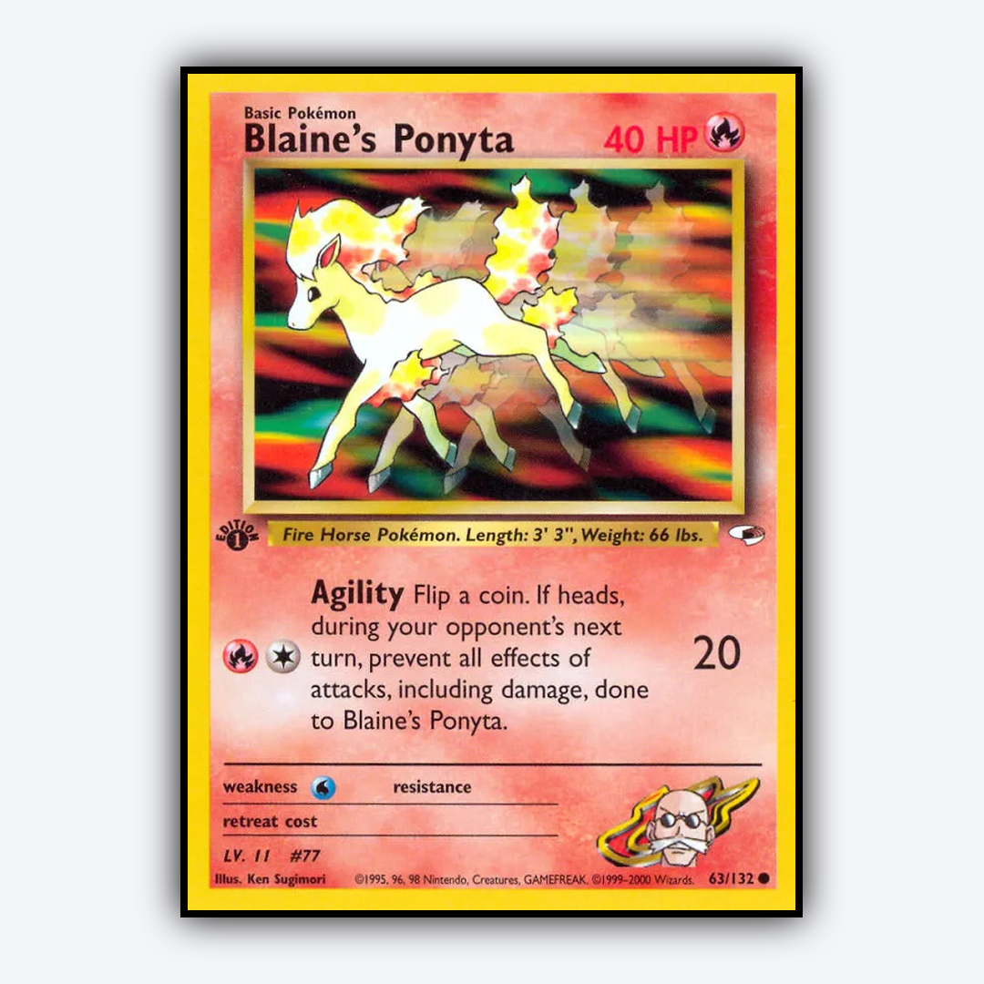Blaine's Ponyta 063/132 - Gym Heroes Set - Card Rug