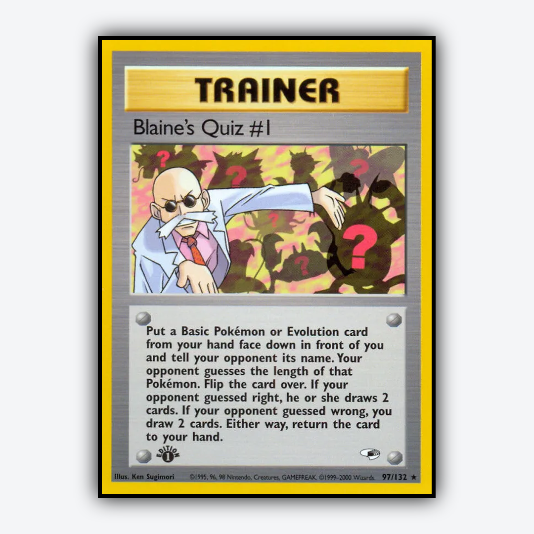 Blaine's Quiz #1 097/132 - Gym Heroes Set - Card Rug