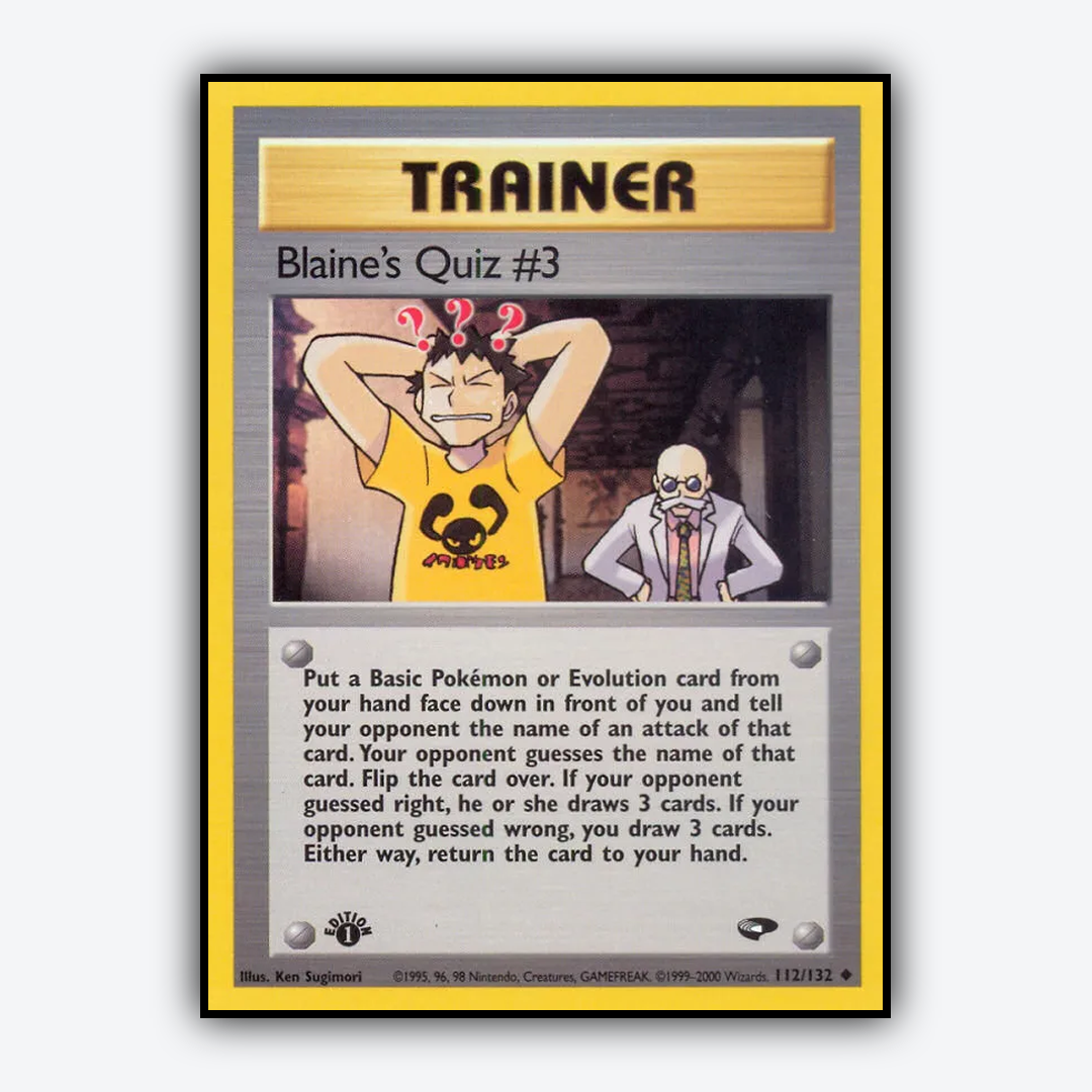 Blaine's Quiz #3 112/132 - Gym Challenge Set - Card Rug
