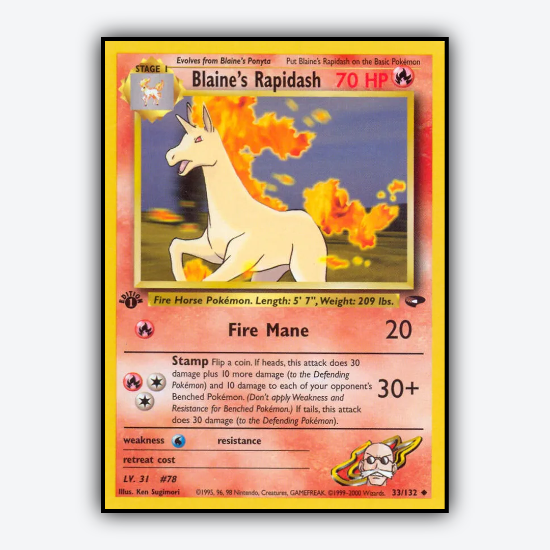 Blaine's Rapidash 033/132 - Gym Challenge Set - Card Rug