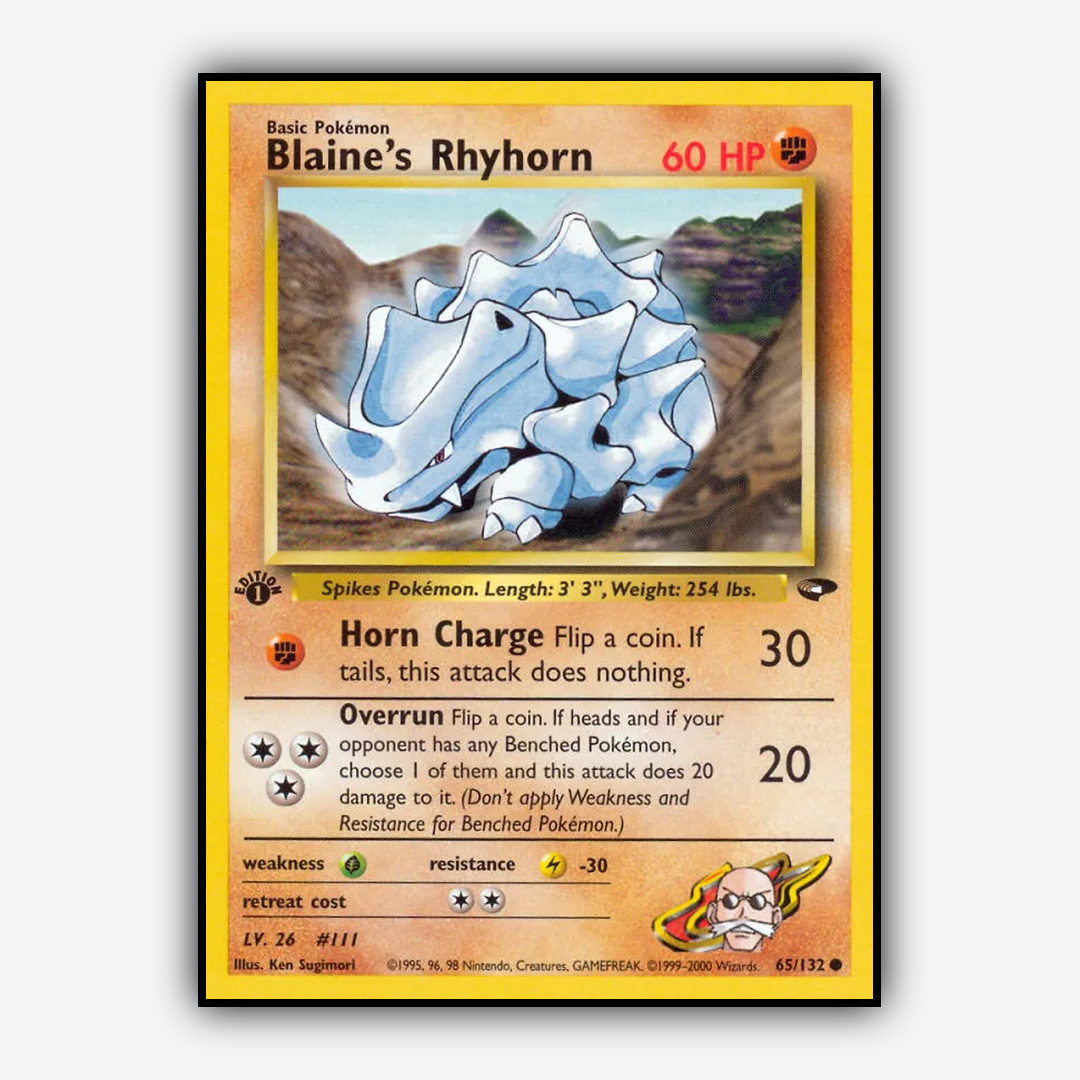 Blaine's Rhyhorn 065/132 - Gym Challenge Set - Card Rug