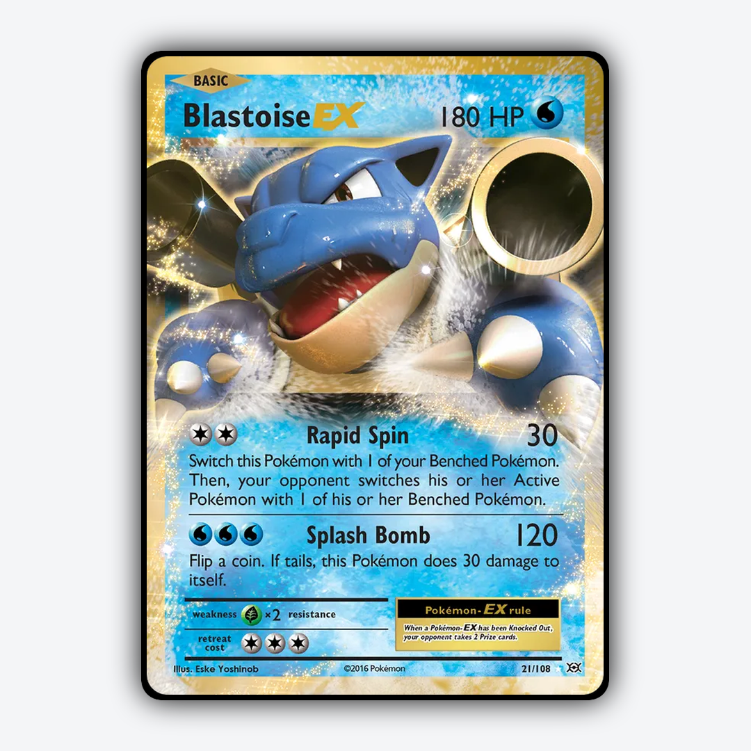 Blastoise-EX #21 - Evolutions Set - Card Rug