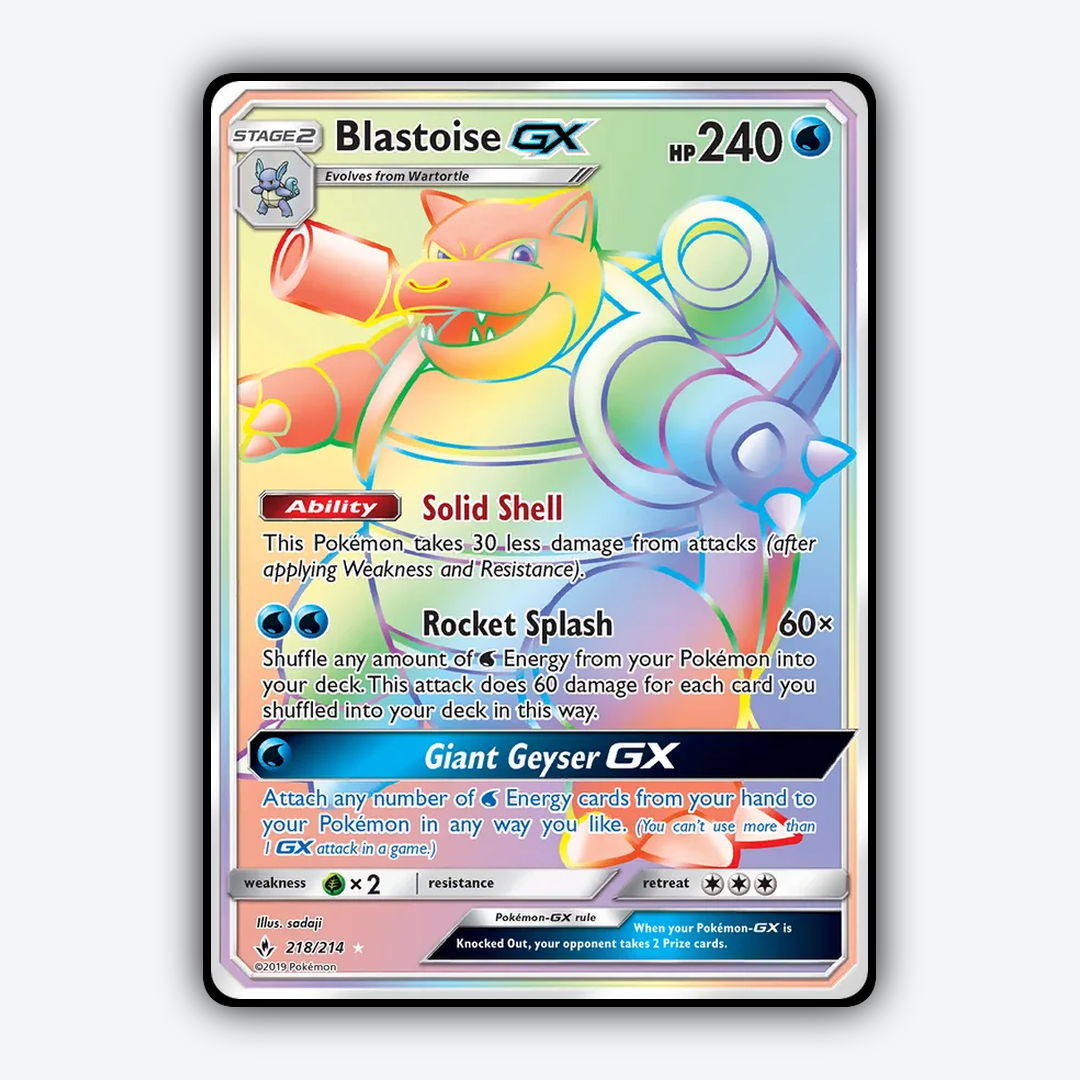 Blastoise-GX 218/214 - Unbroken Bonds Set - Card Rug