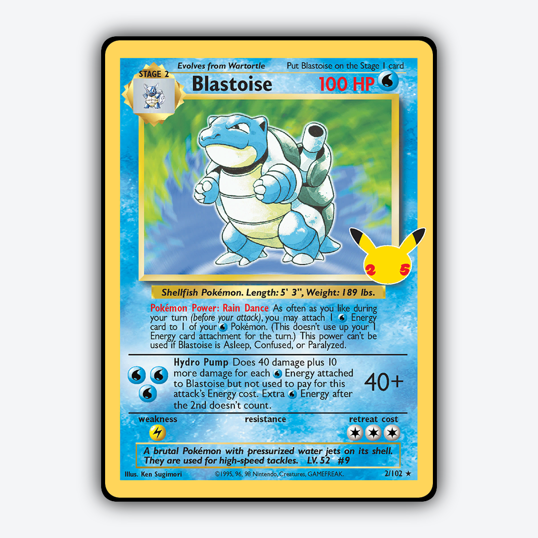 Blastoise #2 - Celebrations: Classic Collection Set - Card Rug