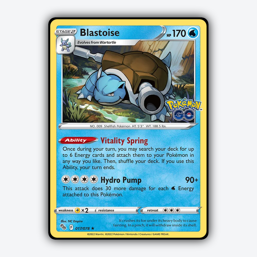 Blastoise 017/78 - Pokémon GO Set - Card Rug