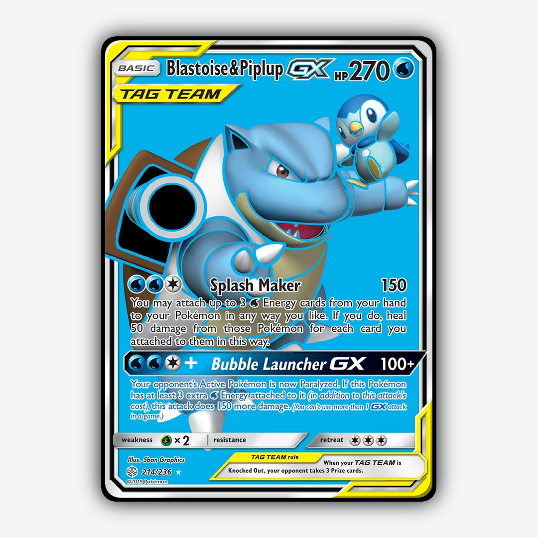 Blastoise & Piplup-GX 214/236 - Cosmic Eclipse Set - Card Rug