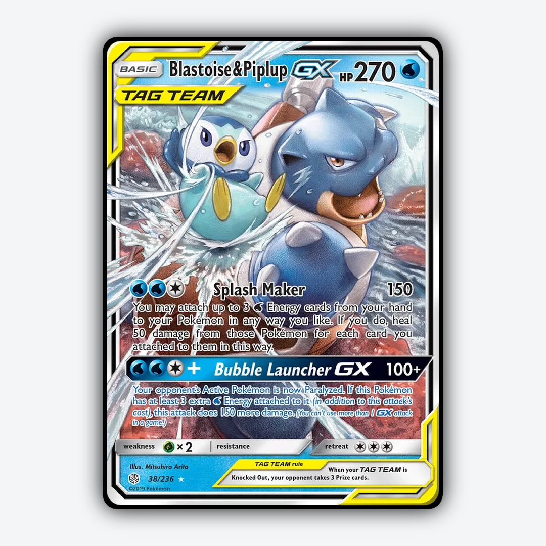 Blastoise & Piplup-GX 038/236 - Cosmic Eclipse Set - Card Rug