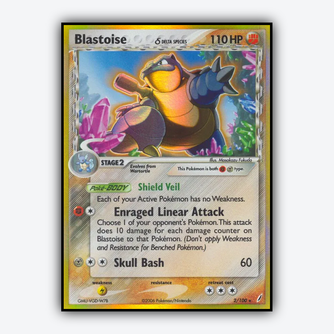 Blastoise δ 002/100 - Crystal Guardians Set - Card Rug
