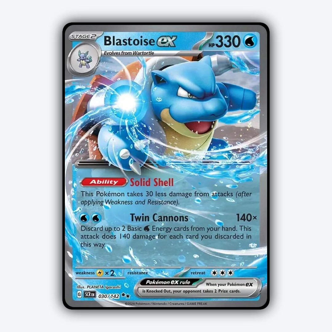 Blastoise ex 030/142 - Stellar Crown Set - Card Rug