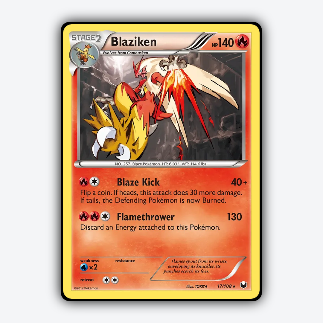 Blaziken 017/108 - Dark Explorers Set - Card Rug