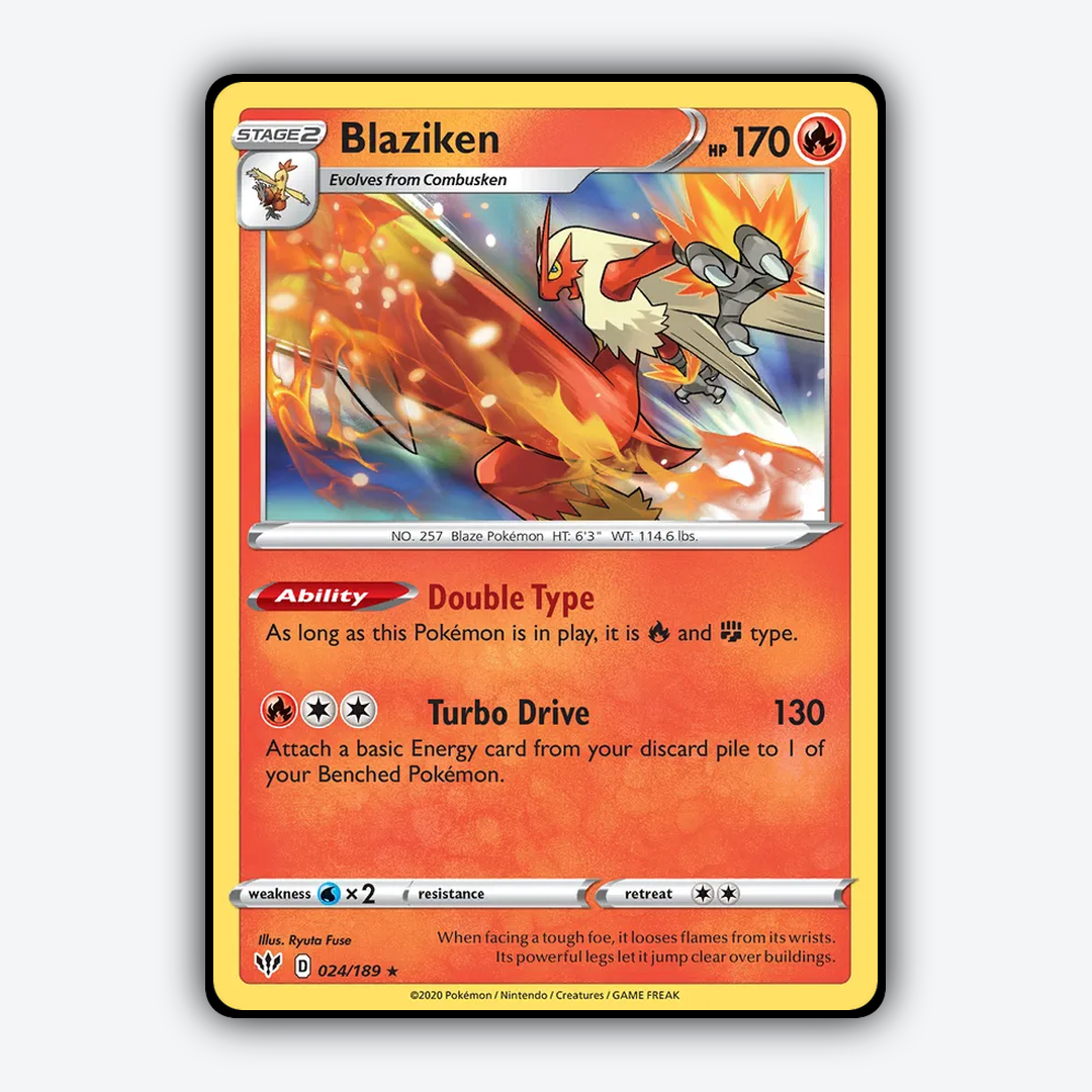 Blaziken 024/189 - Darkness Ablaze Set - Card Rug