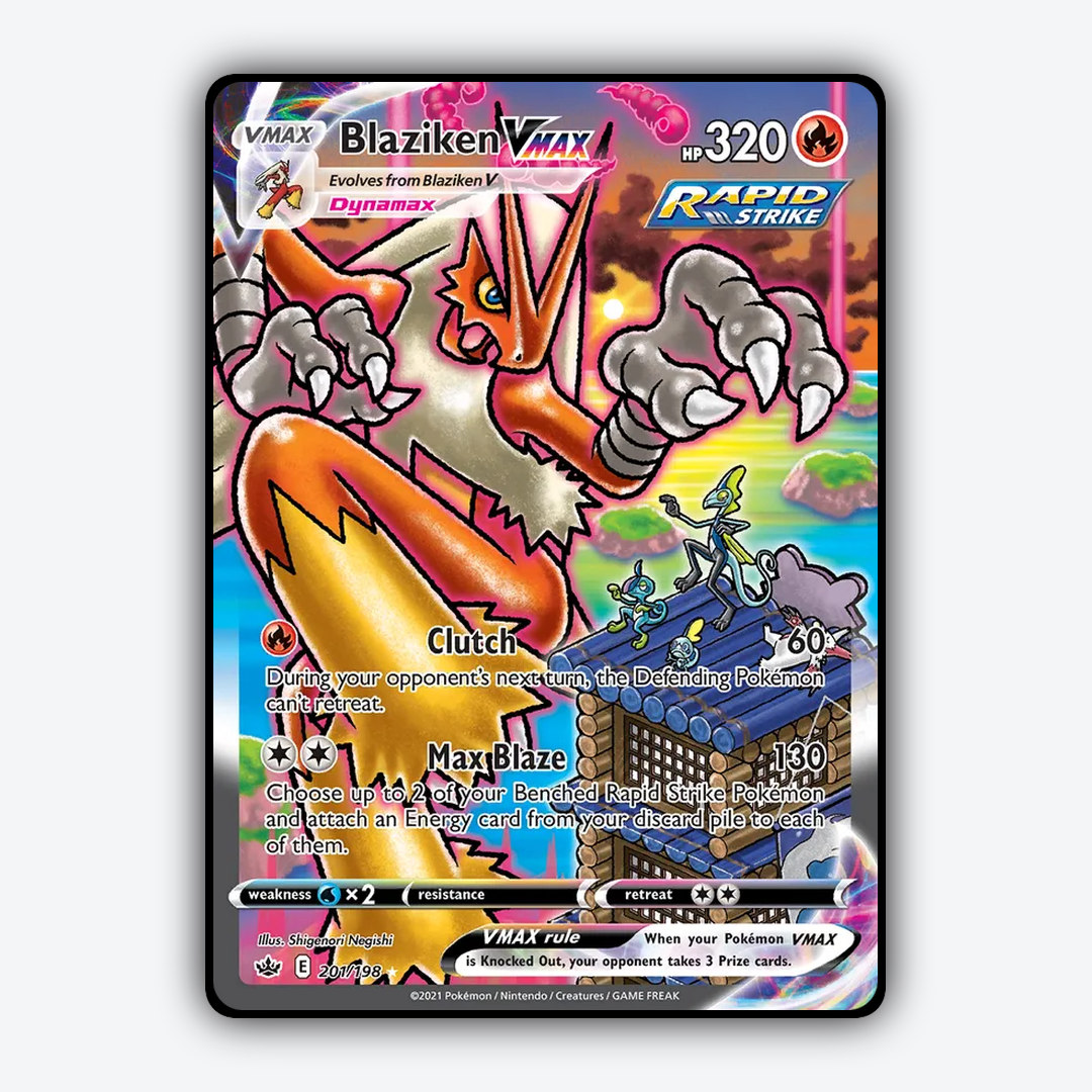 Blaziken VMAX 201/198 - Chilling Reign Set - Card Rug