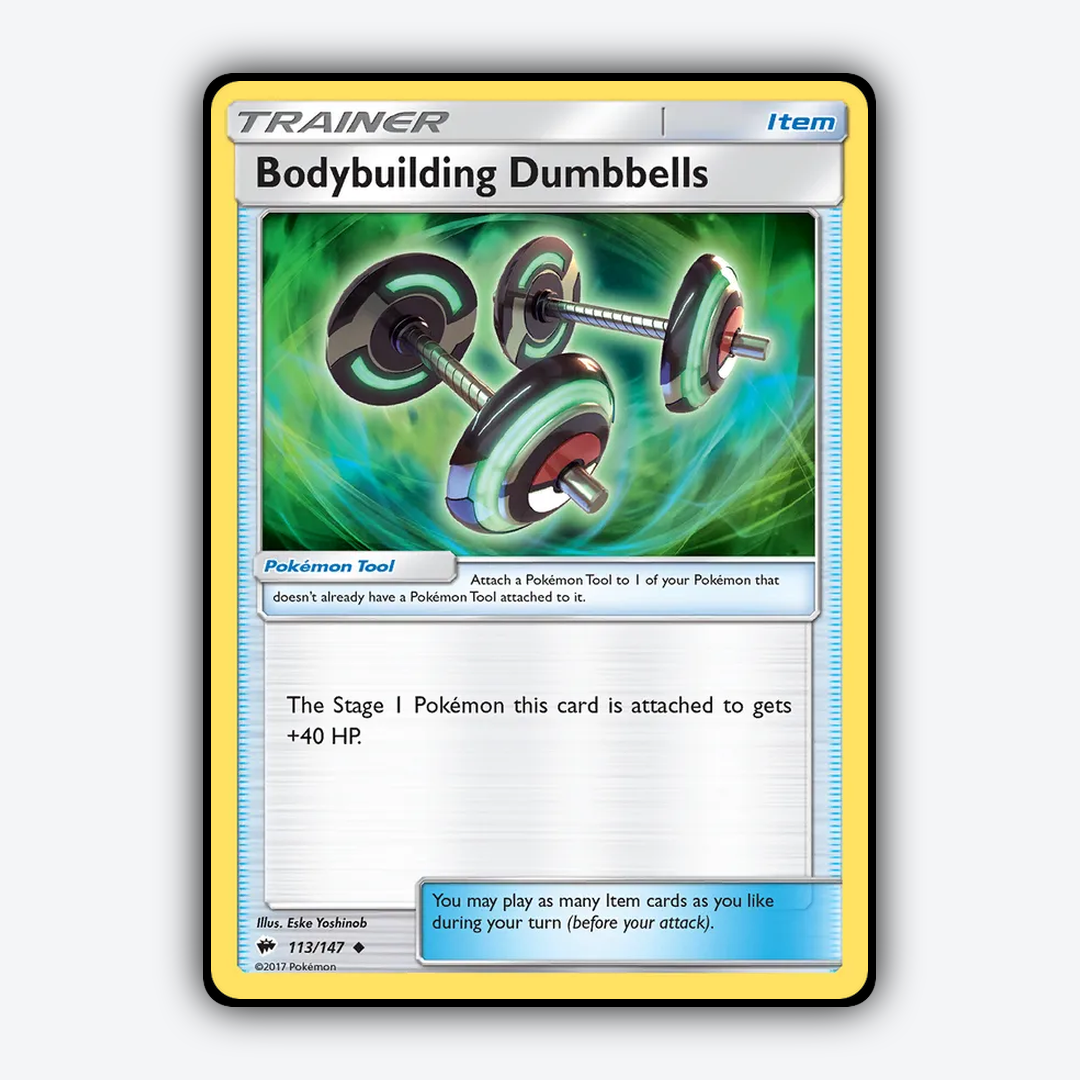 Bodybuilding Dumbbells 113/147 - Burning Shadows Set - Card Rug
