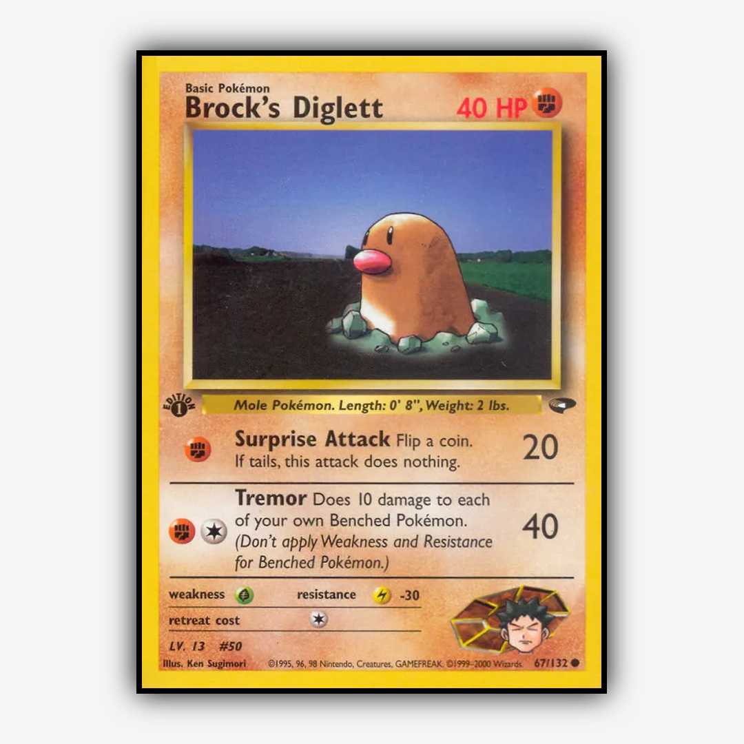 Brock's Diglett 067/132 - Gym Challenge Set - Card Rug