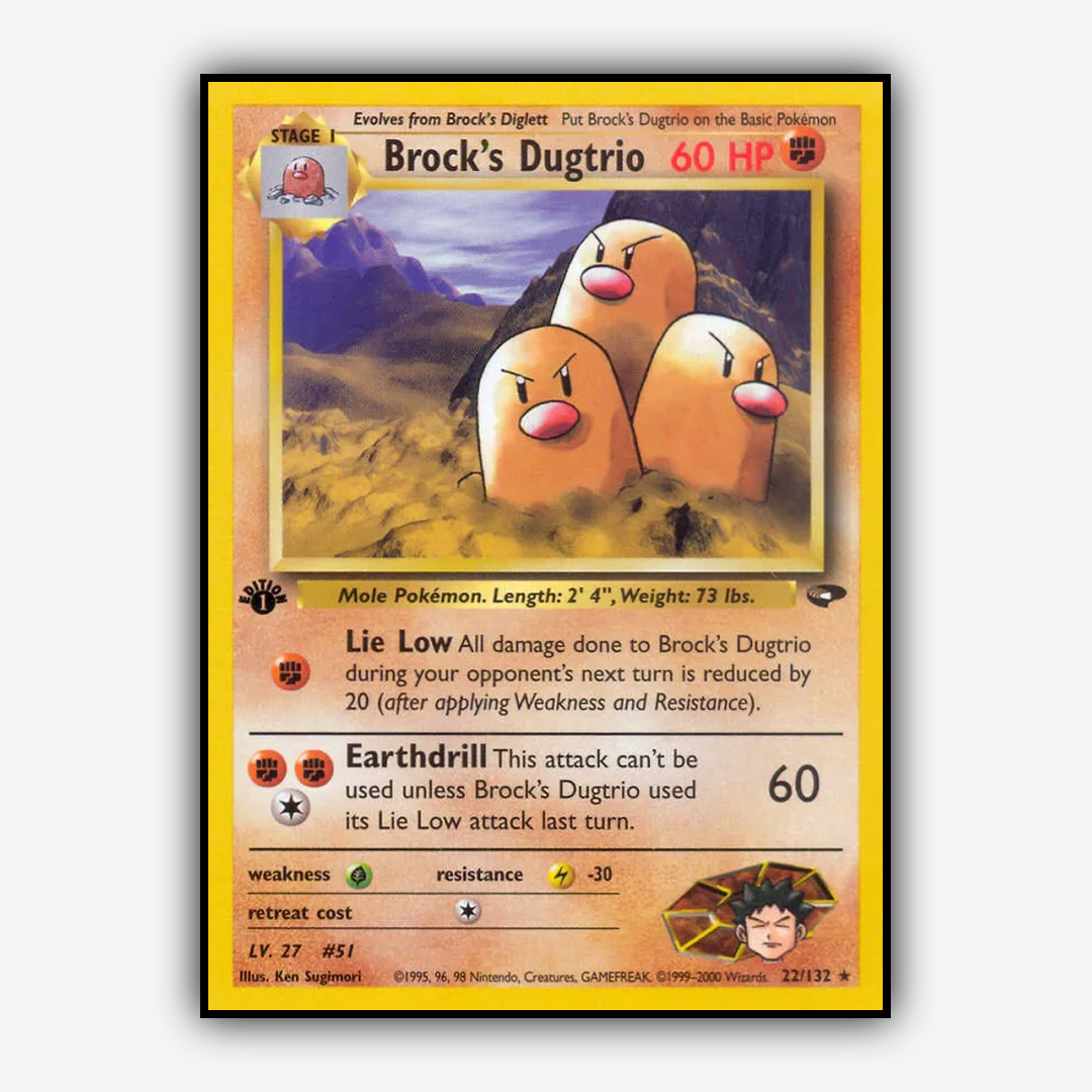 Brock's Dugtrio 022/132 - Gym Challenge Set - Card Rug
