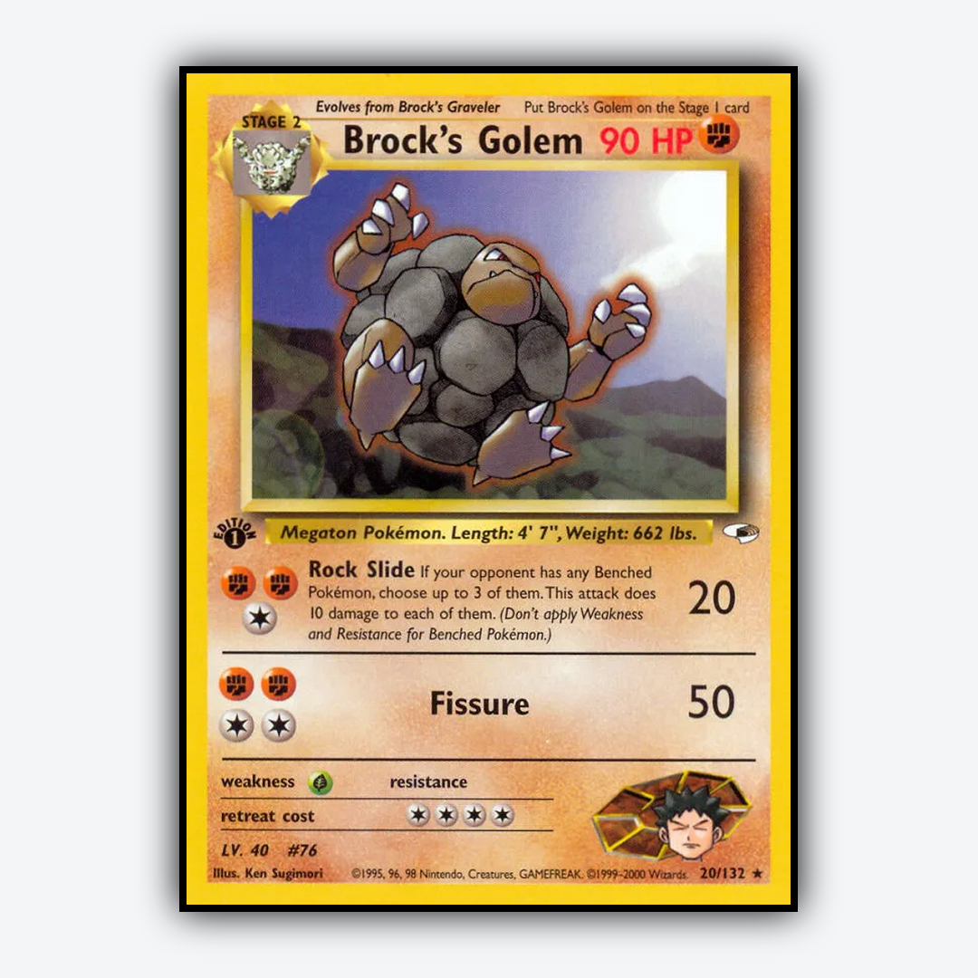 Brock's Golem 020/132 - Gym Heroes Set - Card Rug