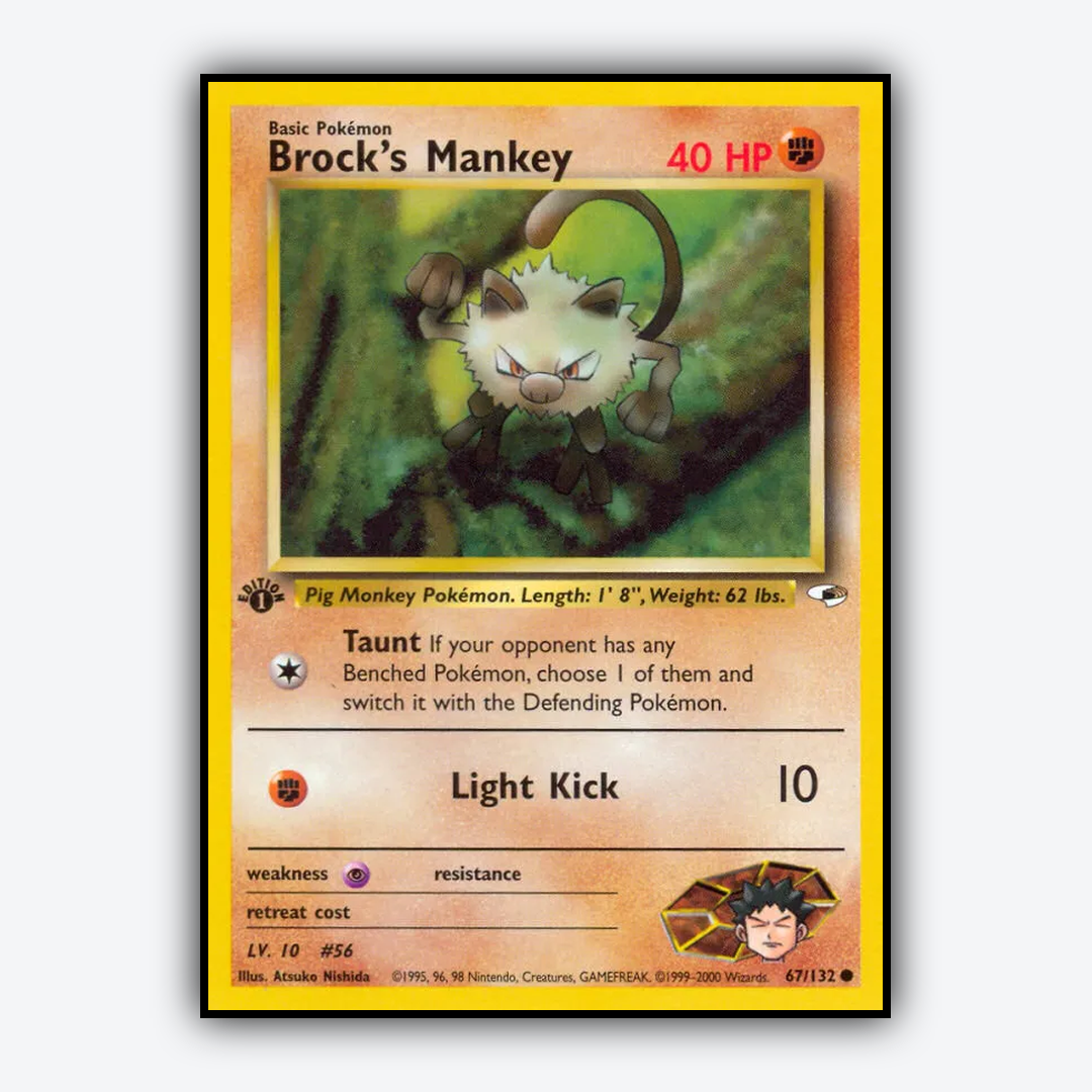 Brock's Mankey 067/132 - Gym Heroes Set - Card Rug