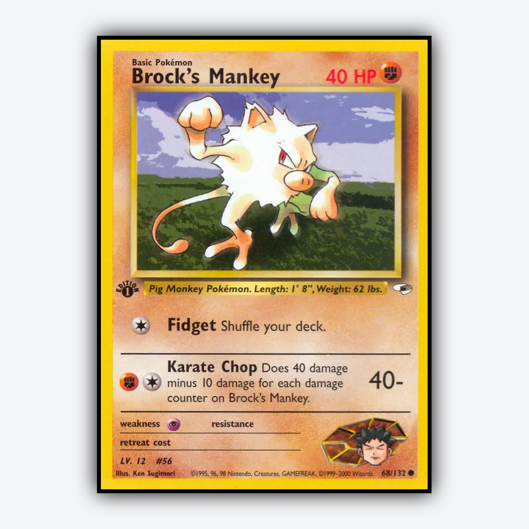 Brock's Mankey 068/132 - Gym Heroes Set - Card Rug