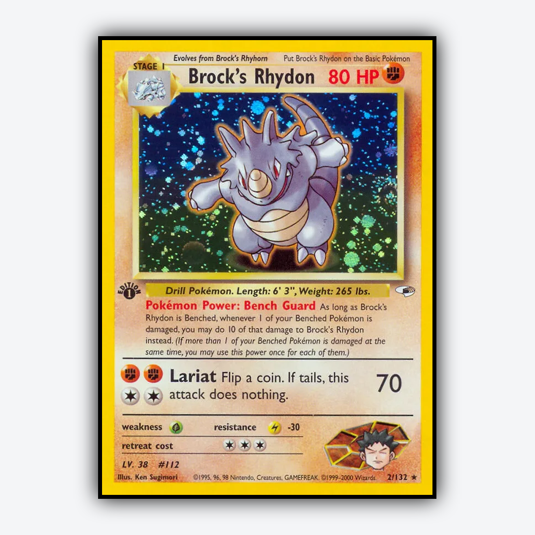 Brock's Rhydon 002/132 - Gym Heroes Set - Card Rug