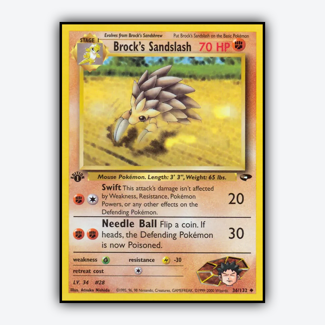 Brock's Sandslash 036/132 - Gym Challenge Set - Card Rug