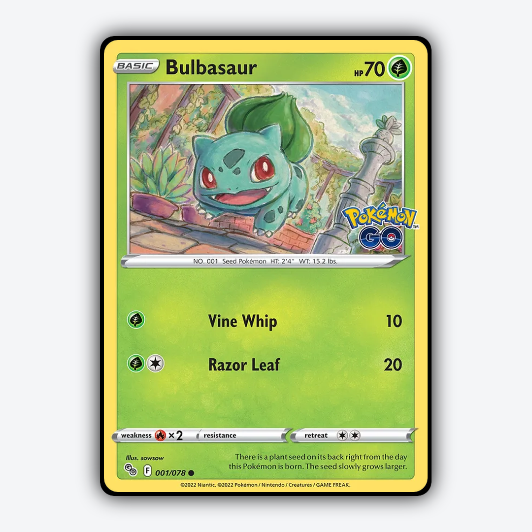 Bulbasaur 001/78 - Pokémon GO Set - Card Rug
