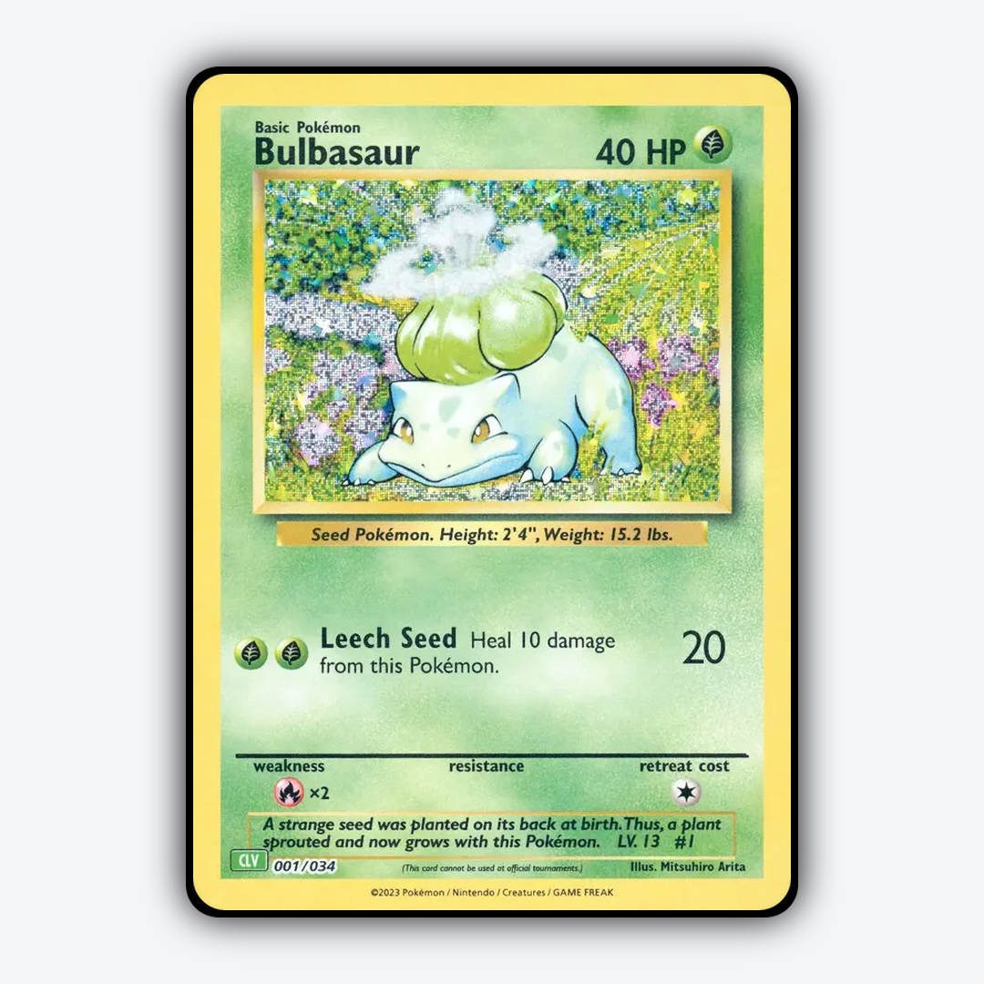 Bulbasaur 001/034 - Pokémon TCG Classic - Venusaur Set - Card Rug