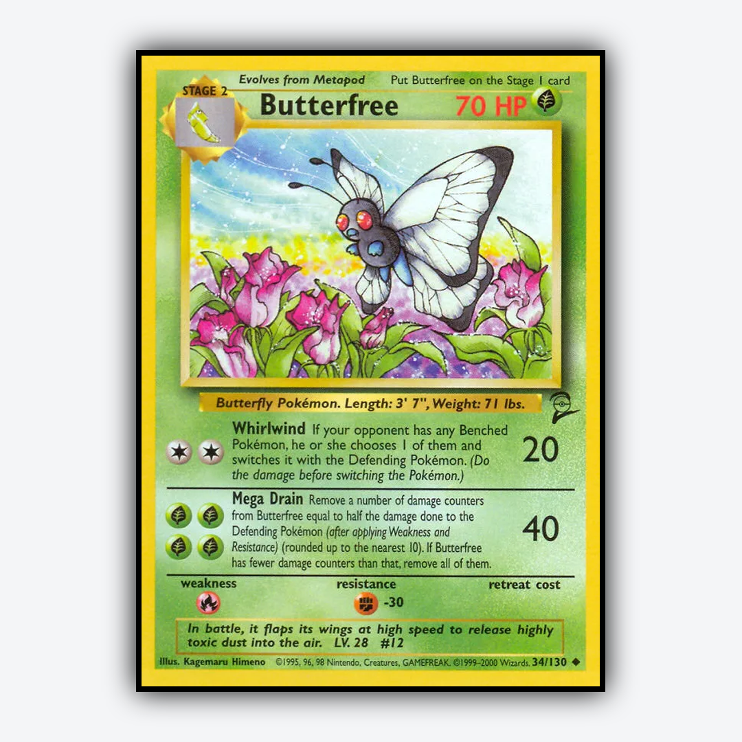 Butterfree 034/130 - Base Set 2 Set - Card Rug