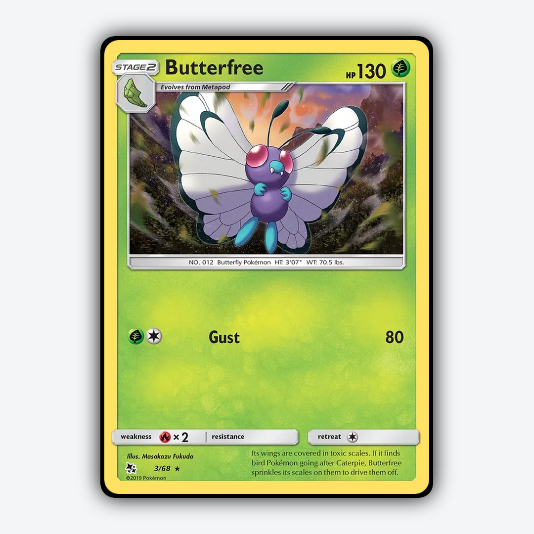 Butterfree 003/68 - Hidden Fates Set - Card Rug