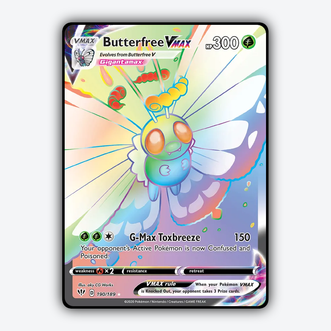 Butterfree VMAX 190/189 - Darkness Ablaze Set - Card Rug