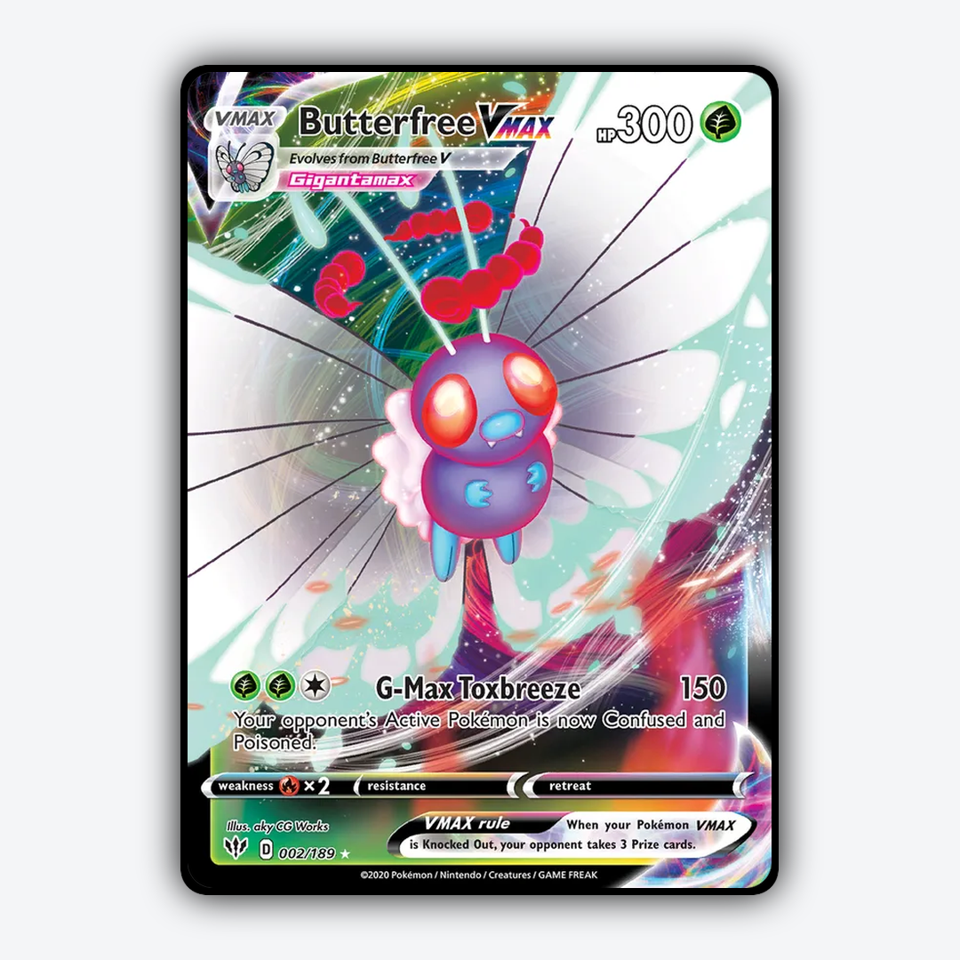 Butterfree VMAX 002/189 - Darkness Ablaze Set - Card Rug