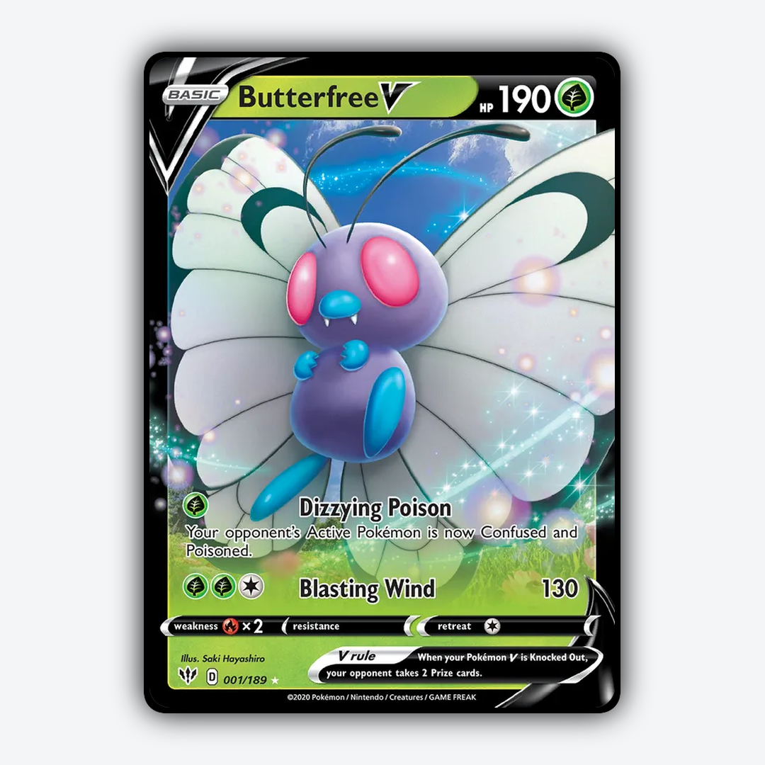 Butterfree V 001/189 - Darkness Ablaze Set - Card Rug