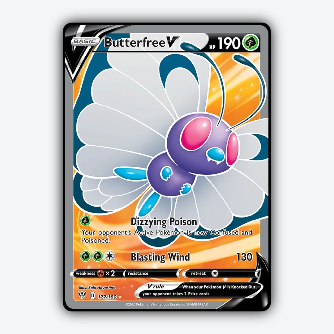 Butterfree V 177/189 - Darkness Ablaze Set - Card Rug