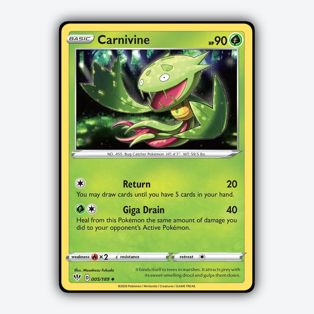 Carnivine 005/189 - Darkness Ablaze Set - Card Rug