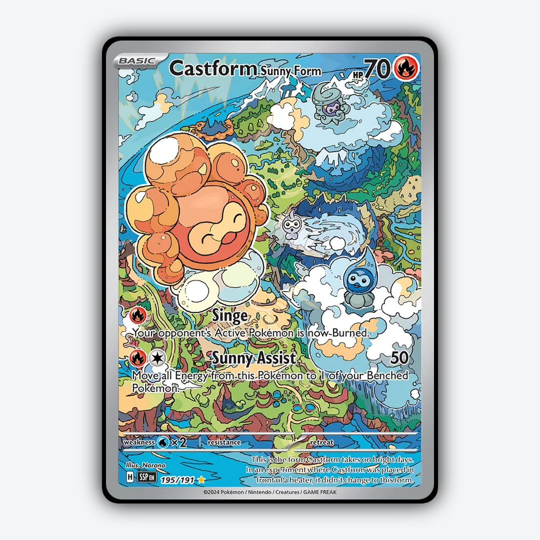 Castform Sunny Form #195 - Surging Sparks Set - Card Rug