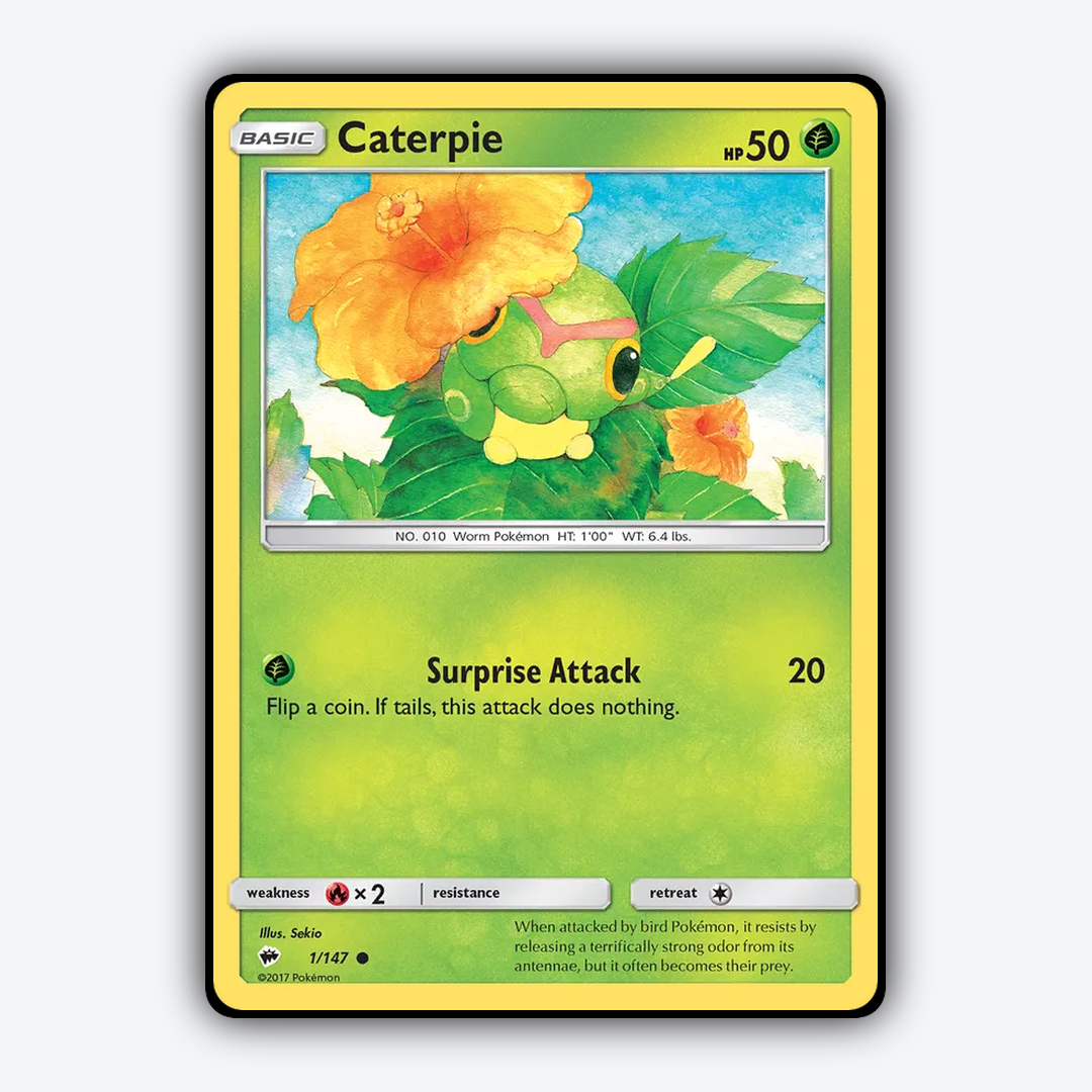 Caterpie 001/147 - Burning Shadows Set - Card Rug